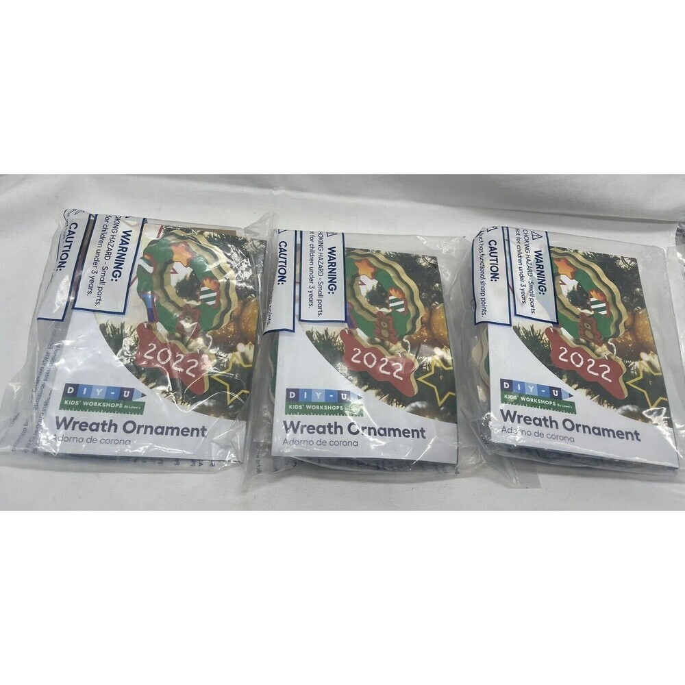Lowe's Kids' DIY Workshops Carft Kits 3 Wreath Ornament New